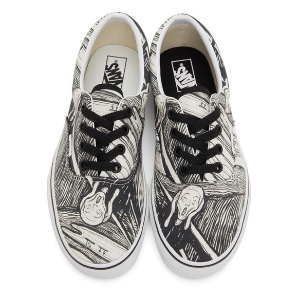 Vans Shoes - Vans Off-White and Black MoMA Edition Edvard Munch Sneakers Mens 5 Women’s 6.5
